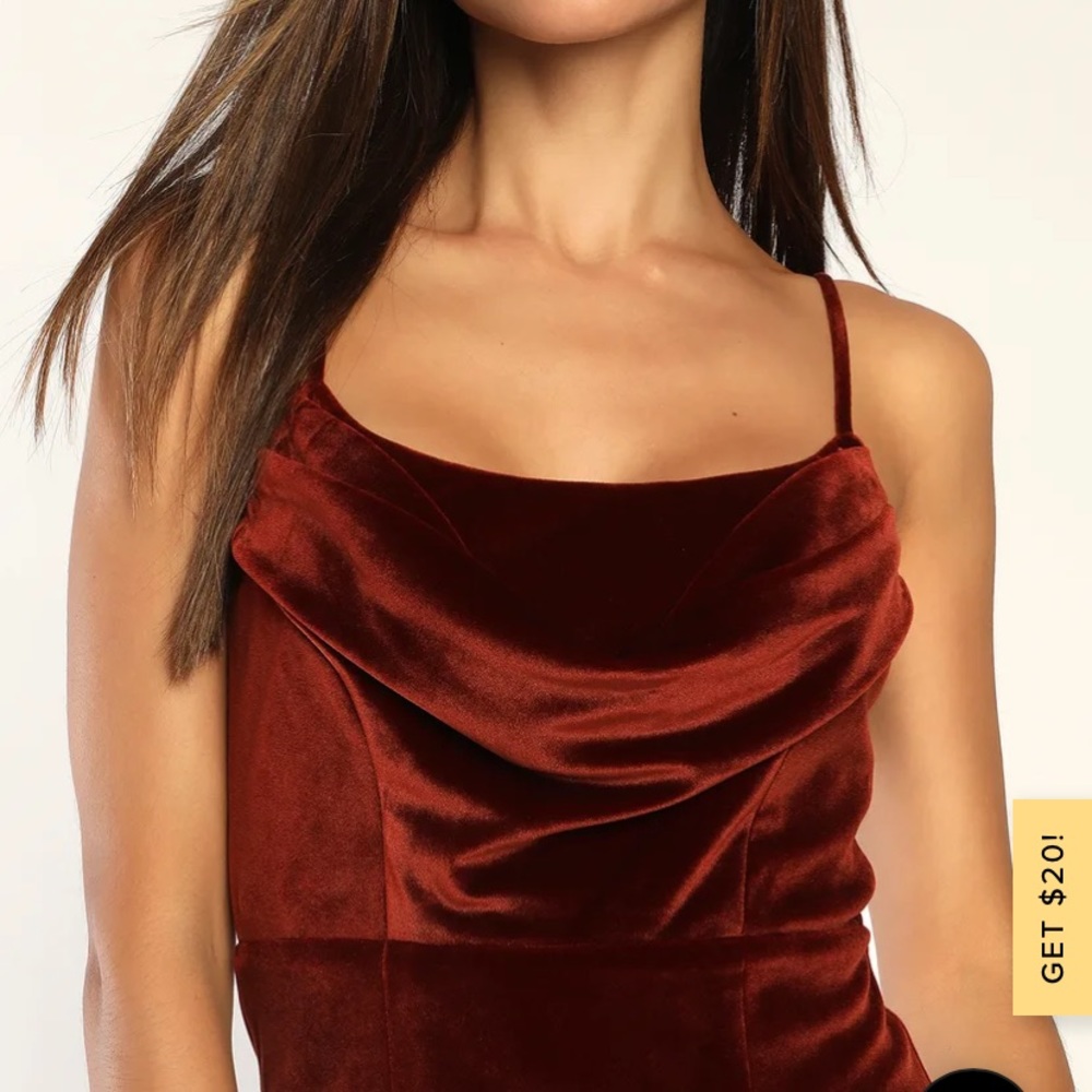 Lulu’s Velvet Wine Maxi Dress
